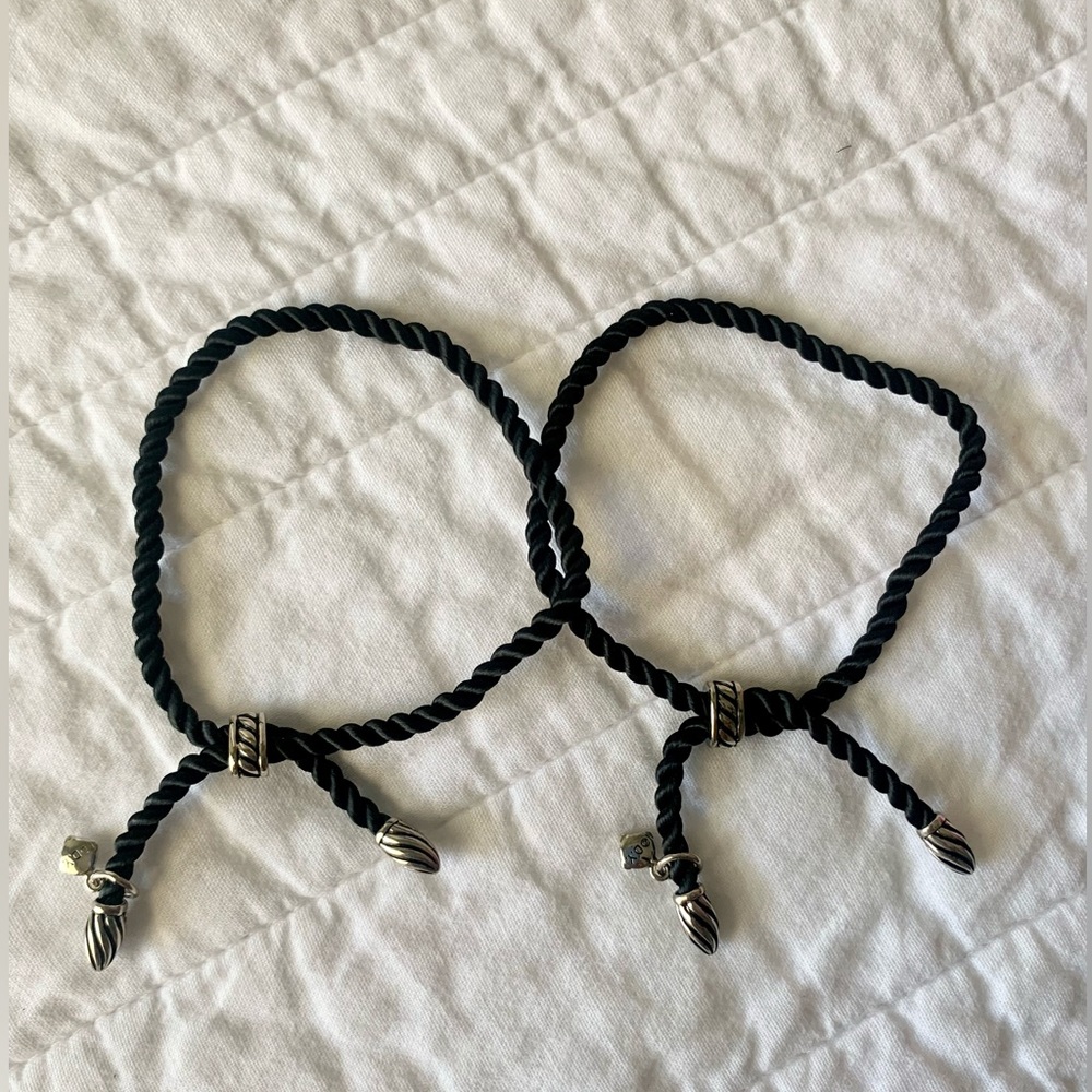 Two David Yurman silk cord bracelets